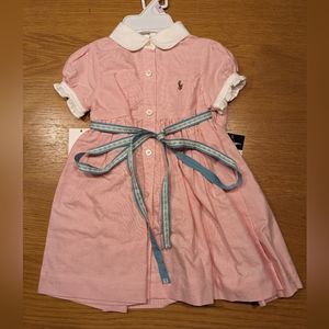 Ralph Lauren Polo Two Piece Pink Infant Dress 9 Months NWT